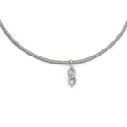 Sterling Silver CZ w/2in ext. Necklace