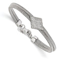 Sterling Silver CZ w/1in ext. Bracelet