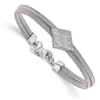 Sterling Silver CZ w/1in ext. Bracelet