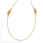 Sterling Silver Gold-plated Leaf w/1.5in ext. Necklace