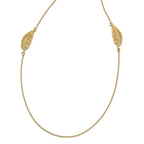 Sterling Silver Gold-plated Leaf w/1.5in ext. Necklace