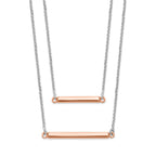 Sterling Silver RH-plt Fancy  Rose-tone Bar w/2in ext. Necklace