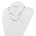 Sterling Silver RH-plt Fancy  Rose-tone Bar w/2in ext. Necklace