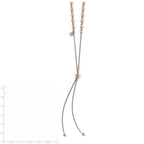 Sterling Silver Rose Gold-plated D/C Adjustable Necklace
