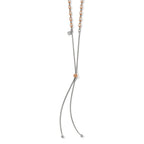 Sterling Silver Rose Gold-plated D/C Adjustable Necklace