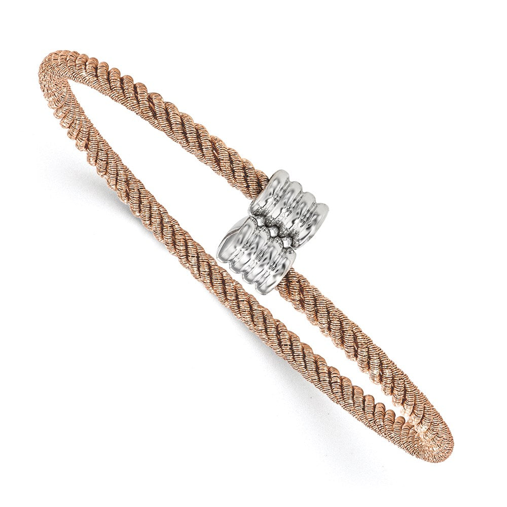 Sterling Silver Rose Gold-tone Bangle