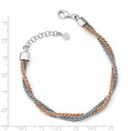 Sterling Silver Rose Gold-tone with 1in ext. Bracelet