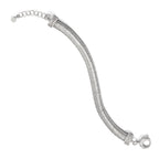 Sterling Silver Rhodium-plated CZ with 1in ext. Bracelet