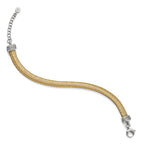 Sterling Silver Gold-tone CZ with 1in ext. Bracelet