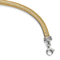Sterling Silver Gold-tone CZ with 1in ext. Bracelet