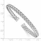 Sterling Silver RH-plated Polished Woven Cuff Bangle