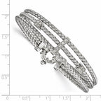 Sterling Silver CZ Polished Woven Bracelet