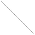 Sterling Silver Rhodium-plated Bead 9 inch Plus 1 inch Extender - Total 10 inch Anklet