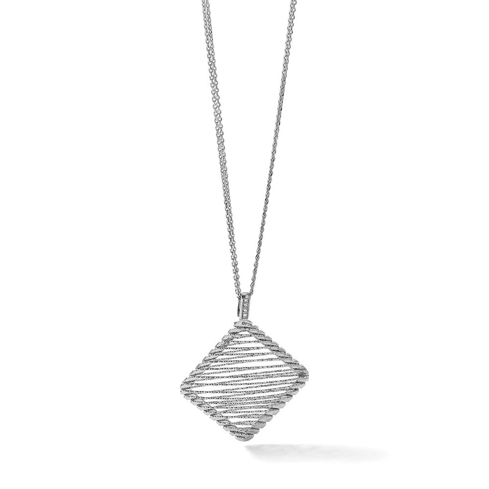 Sterling Silver Rhodium-plated CZ Necklace