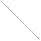 Sterling Silver Rhodium-plated Beaded 2-Strand Plus Extender - Total Anklet