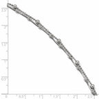 Sterling Silver Rhodium-plated Beaded 2-Strand Plus Extender - Total Anklet