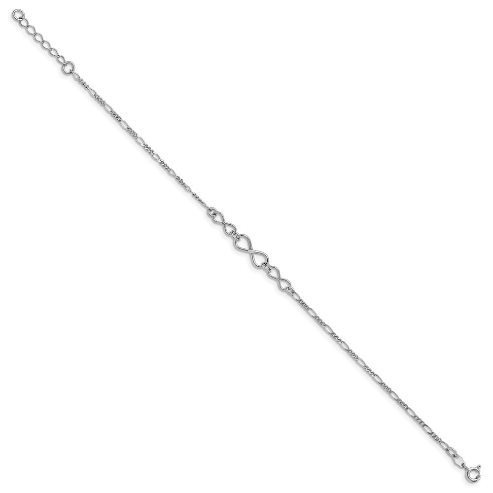 Sterling Silver Rhodium-plated Infinity Plus Extender - Total Anklet