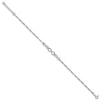 Sterling Silver Rhodium-plated Infinity Plus Extender - Total Anklet