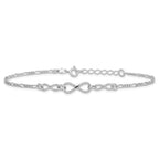 Sterling Silver Rhodium-plated Infinity Plus Extender - Total Anklet
