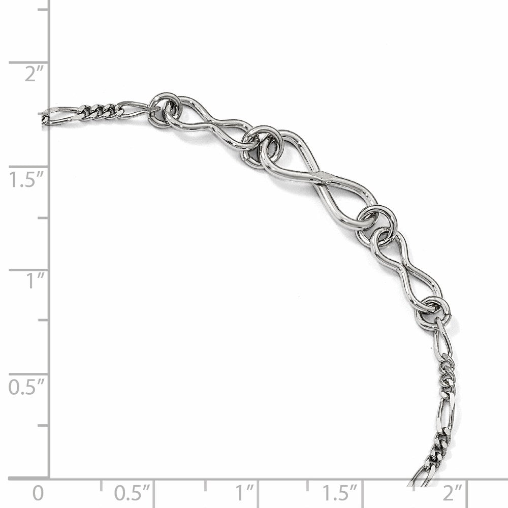 Sterling Silver Rhodium-plated Infinity Plus Extender - Total Anklet