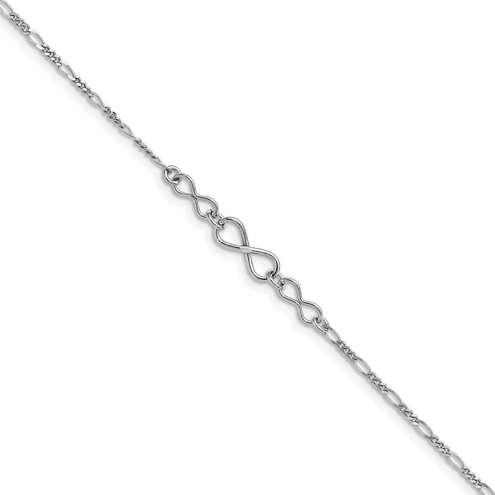 Sterling Silver Rhodium-plated Infinity Plus Extender - Total Anklet