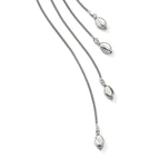 Sterling Silver Polished Multi-strand Bead Dangle Knot Necklace