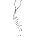 Sterling Silver Polished Multi-strand Bead Dangle Knot Necklace