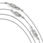Sterling Silver Polished Filigree Multi-strand Fancy Necklace