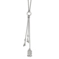 Sterling Silver Polished Bird Cage with Birds Slip-on Necklace