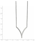 Sterling Silver Polished Textured with 2in ext. Necklace