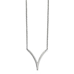 Sterling Silver Polished Textured with 2in ext. Necklace