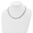 Sterling Silver RH-plated Flat D/C Spiga Necklace