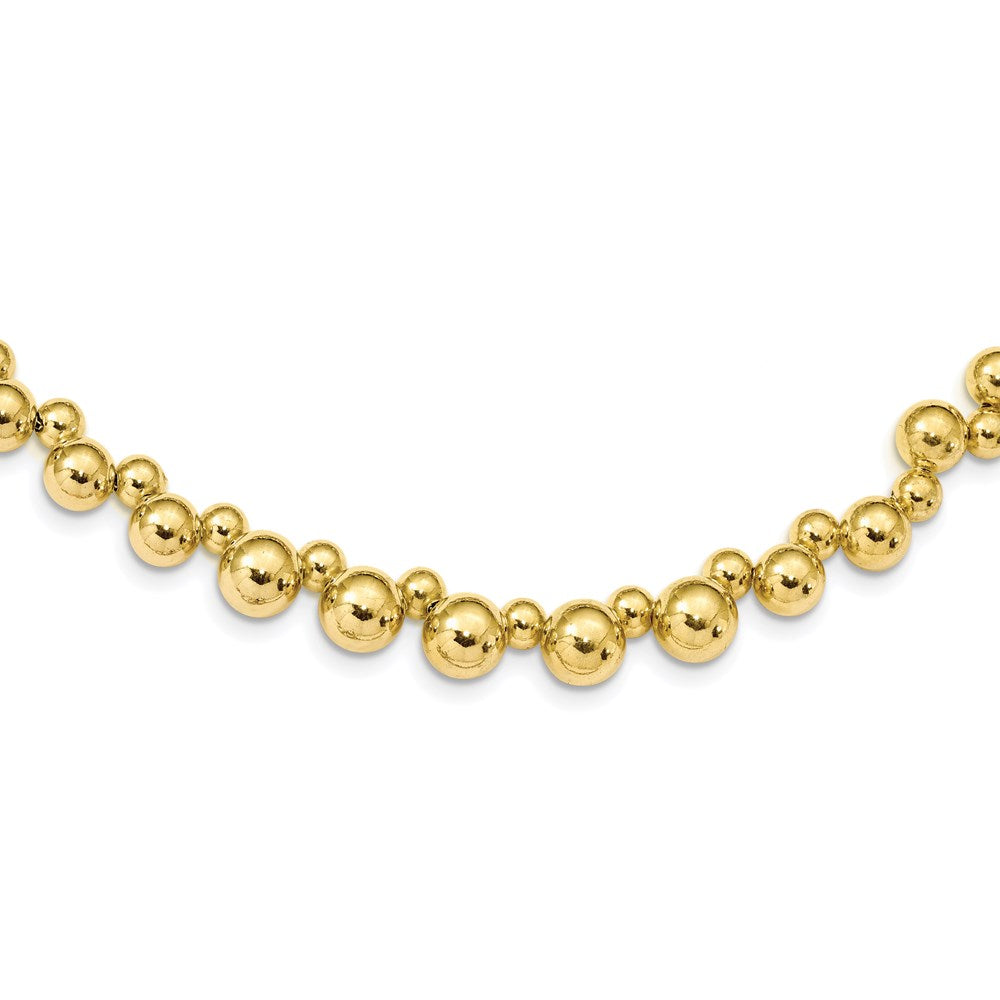 Sterling Silver Gold-plated w/2 in ext. Beaded Necklace