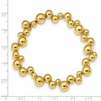 Sterling Silver Gold-plated Beaded Magnetic Clasp Bracelet