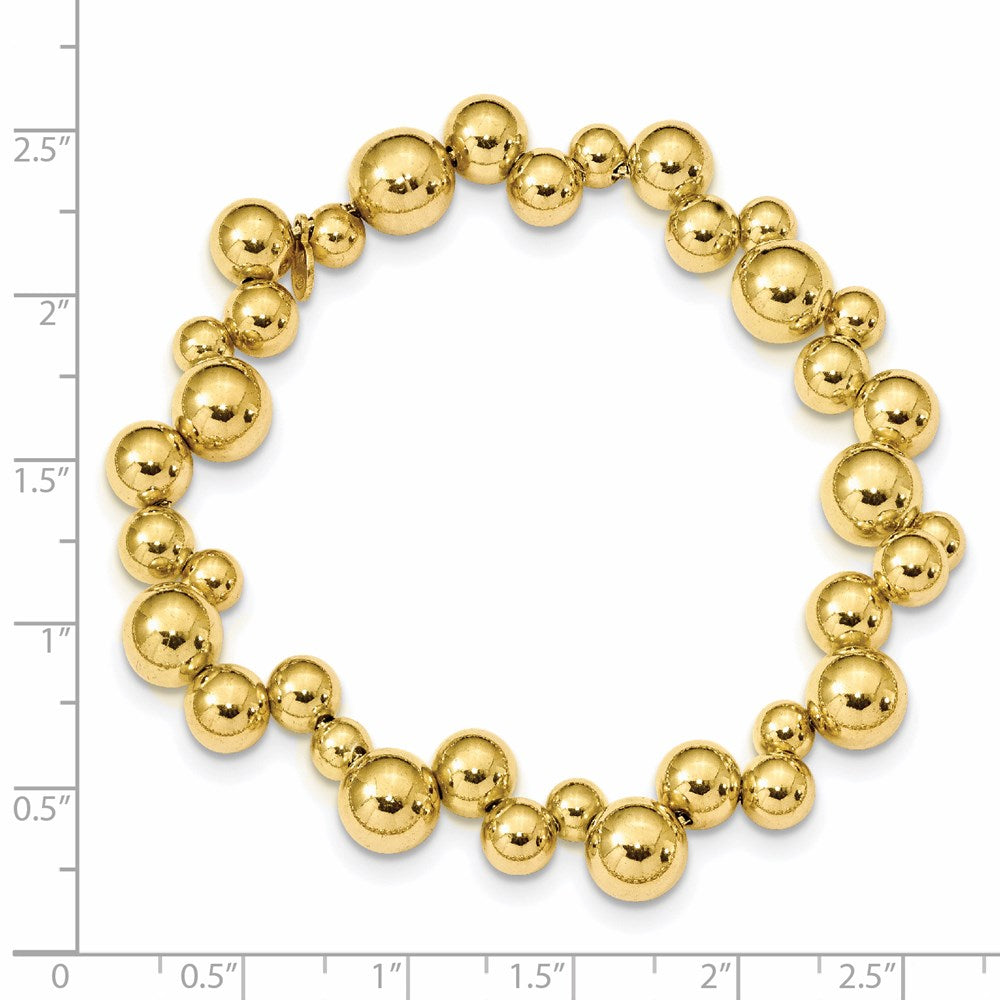 Sterling Silver Gold-plated Beaded Magnetic Clasp Bracelet