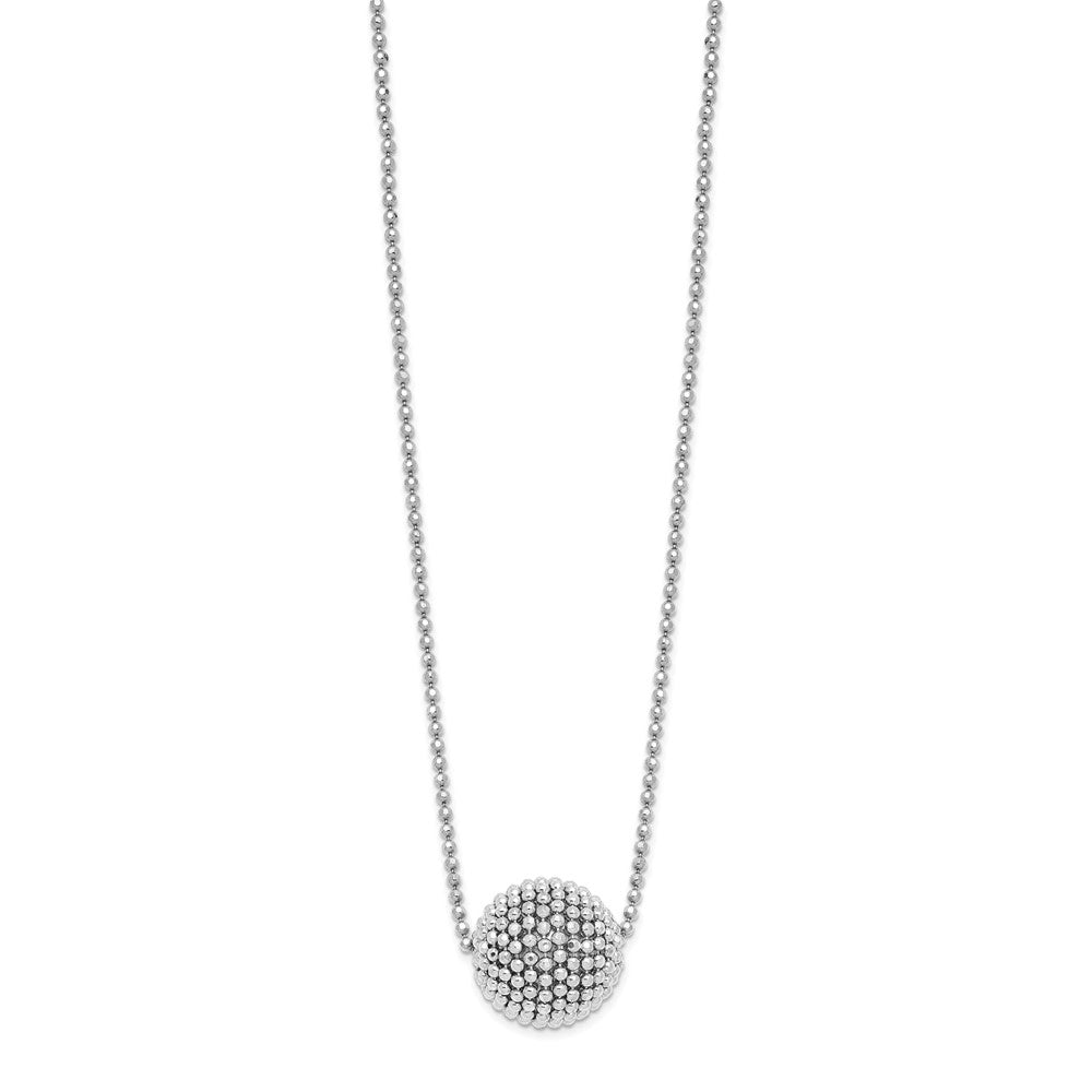 Sterling Silver Polished D/C w/1 in ext. Necklace