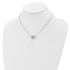 Sterling Silver Polished D/C w/1 in ext. Necklace