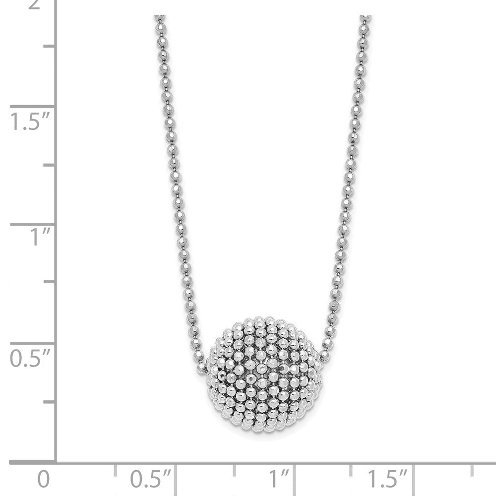 Sterling Silver Polished D/C w/1 in ext. Necklace