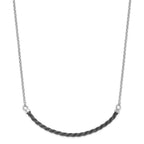 Sterling Silver Rhodium & Ruthenium w/2.5 in ext. Necklace
