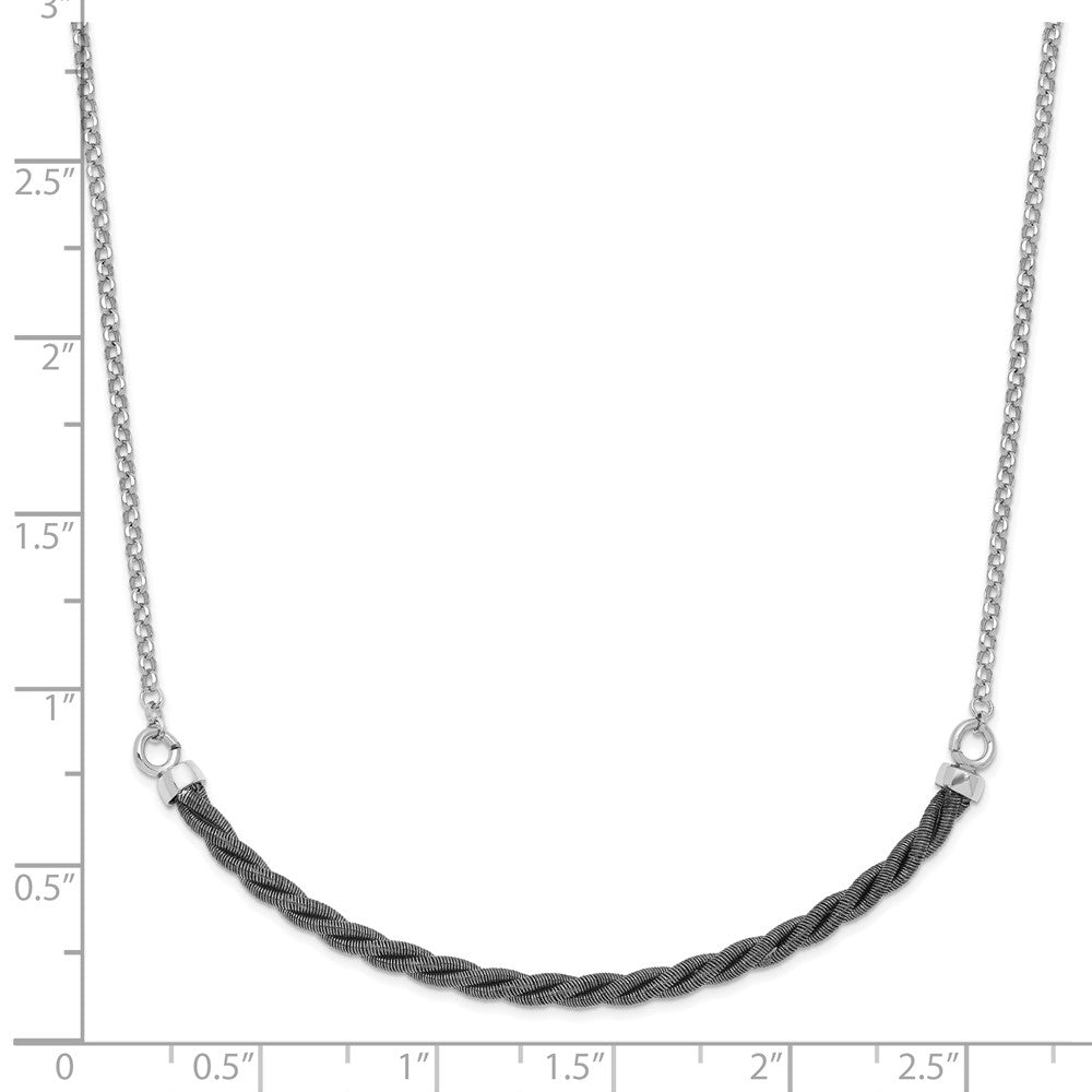 Sterling Silver Rhodium & Ruthenium w/2.5 in ext. Necklace
