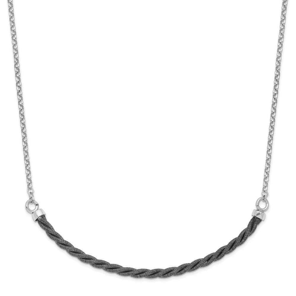 Sterling Silver Rhodium & Ruthenium w/2.5 in ext. Necklace