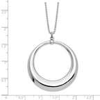 Sterling Silver Rhodium-plated Polished Circle Necklace