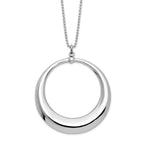 Sterling Silver Rhodium-plated Polished Circle Necklace