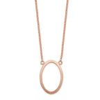 Sterling Silver Rose-tone Oval w/2 in ext. Necklace