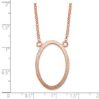 Sterling Silver Rose-tone Oval w/2 in ext. Necklace