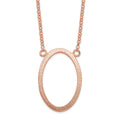Sterling Silver Rose-tone Oval w/2 in ext. Necklace