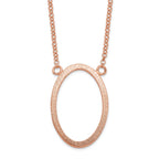 Sterling Silver Rose-tone Oval w/2 in ext. Necklace