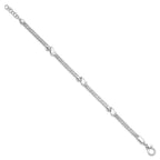 Sterling Silver Textured & Polished w/.75 in ext. Bracelet