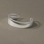 Sterling Silver RH-plated Polished Fancy Cuff Bangle