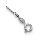 Sterling Silver Polished Crystal Oval w/1 in ext. Necklace